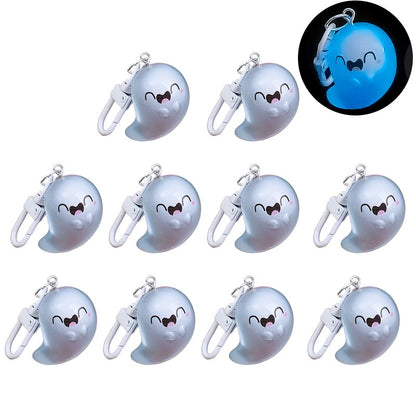 Creative Halloween Luminous Mini Cute Ghost Pendant Keychains Resin Keyring Key Holder for Kid Adult Festival Gifts Bag Charms