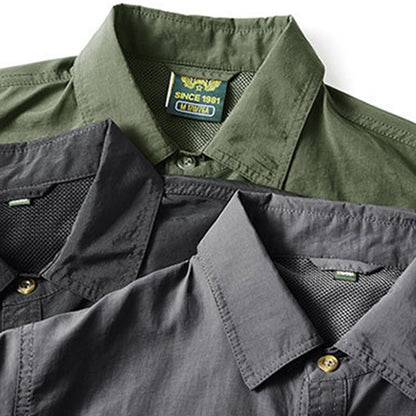 Spring Cargo Shirt For Men Long Sleeve Social Dress Shirt Top Casual Formal Shirt Blouses Oversized Tactical Shirt Man Clothes