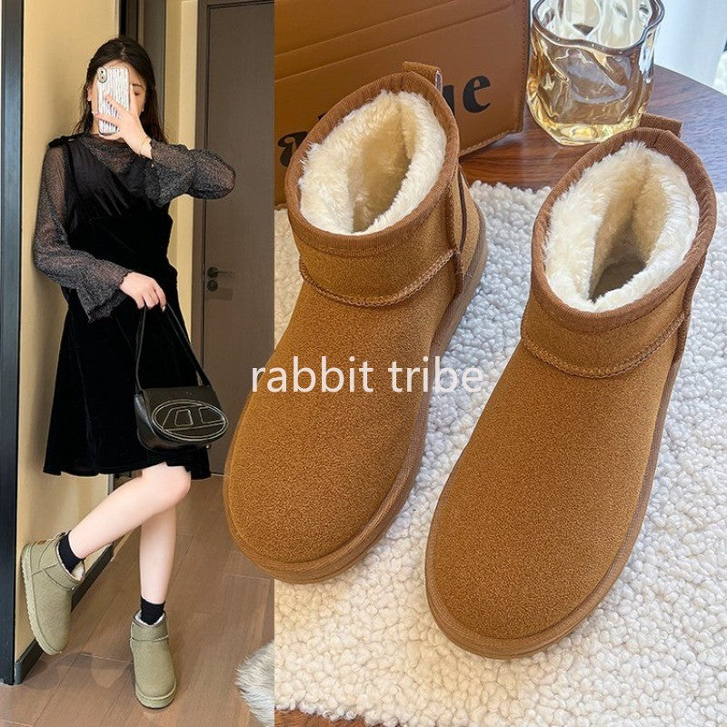 Outdoors Thickened Anti slip Cotton Shoes for Women's 2023 Winter New Warm Short Boots Women Thick Sole Snow Boots