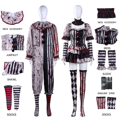 Terrifier Art Clown Joker Cosplay Costume Dark Clown Full Set for Men Women Role Play Horror Dress Suit Halloween Carnival Party