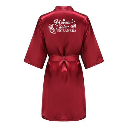 Mis15 Años Robe 15 Years Girl Birthday Party Robes Quinceanera Robe Mis XV Bathrobe Silkly Nightgown