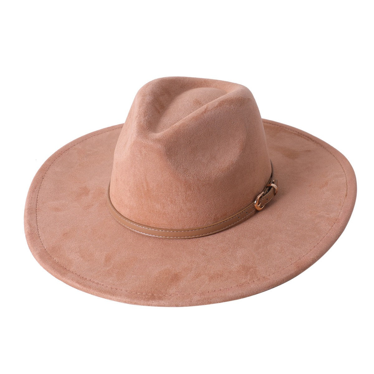 Chapéu fedora de aba larga com cinto de camurça vegana em formato de coração para homens e mulheres chapéu jazz de feltro chapéu feminino clássico