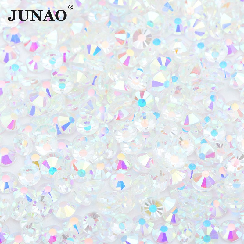 JUNAO Wholesale SS6 SS10 SS12 SS16 SS20 SS30 Flatback Glass Rhinestones Clear Cr