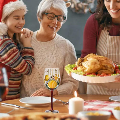 Taças de Vinho de Natal 450ml Papai Noel Árvore de Natal Pinhas Vinho Tinto Taças de Natal para Vinho Champanhe Suco