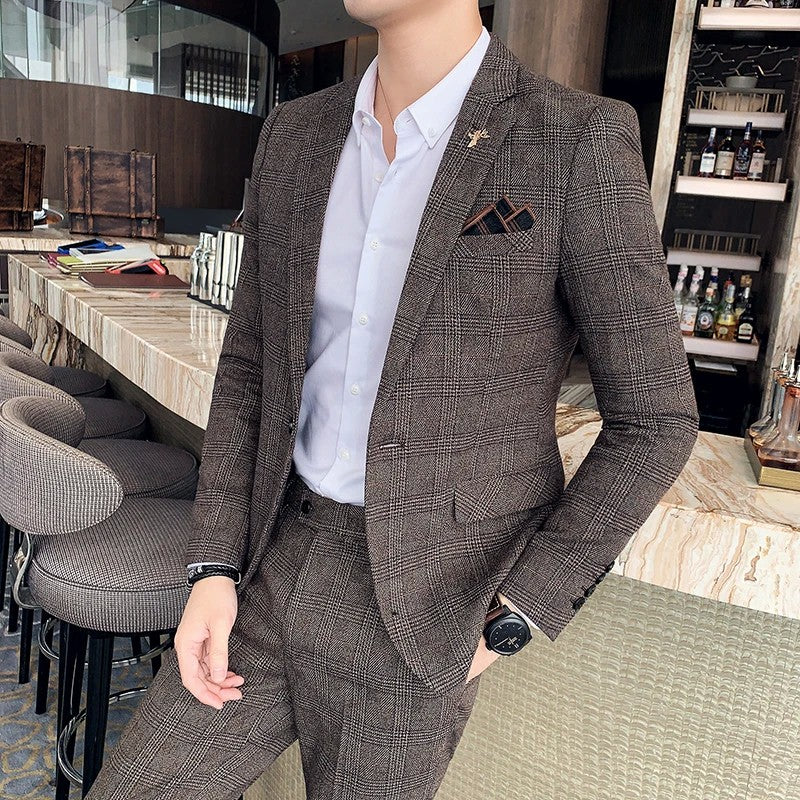 Blazer Plus Size 7XL Men's Blazer Fashion Business Italian Style Linen Leisure Wedding for Office Workers Assembling A Blazer