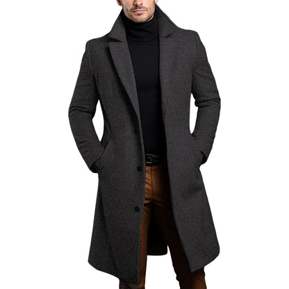 Men Winter Autumn Overcoat Classic Lapel Overcoat Business Outerwear n Formal Daily Wear