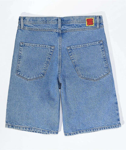 Empyre new gray denim skateboard shorts cartoon embroidery design loose jeans wide leg pants hip hop street Y2K couple pants