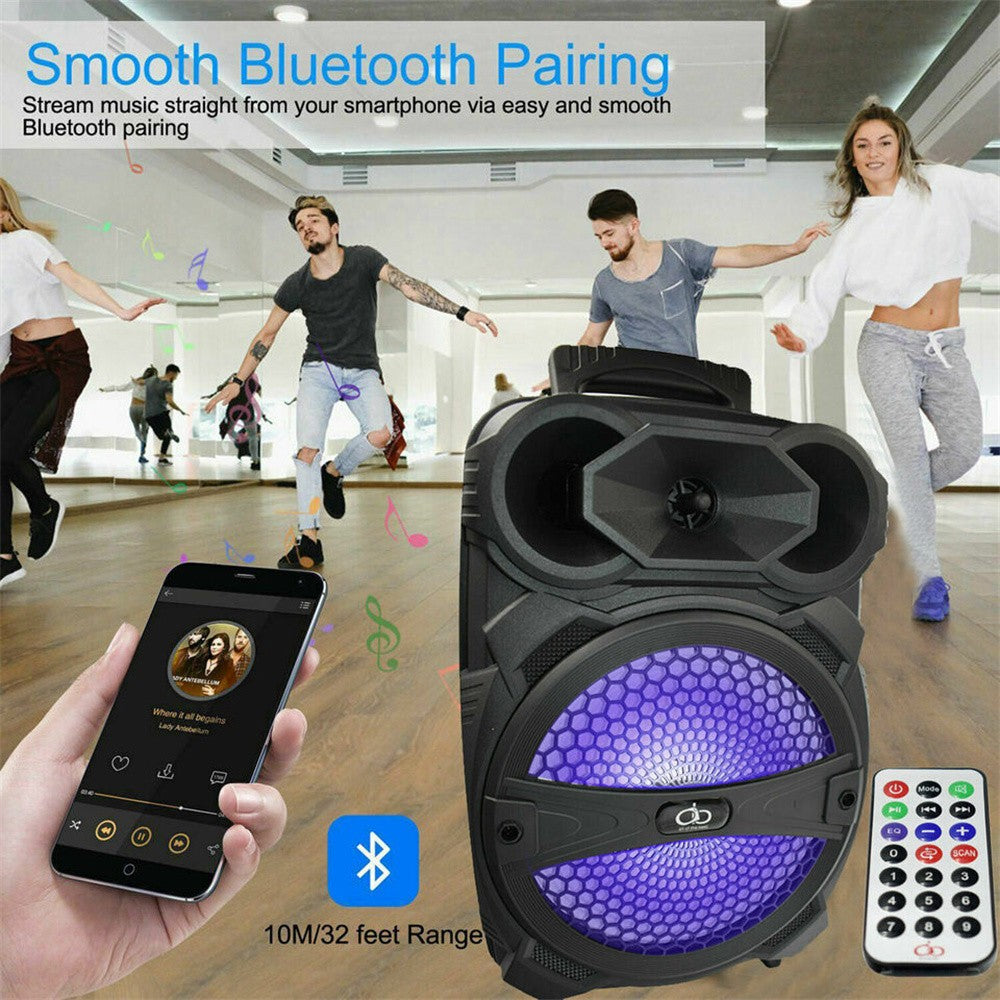 Alto-falante Bluetooth Sem Fio Portátil 1000W Grande LED Estéreo Tailgate FM Festa Karaokê Subwoofer com Microfone e Controle Remoto
