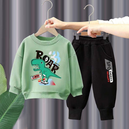 Autumn Baby Boy Clothes Dinosaur Printed T-shirts and Pants 2 Pieces Set Children Girls Casual Top Bottom Outfits Tracksuits