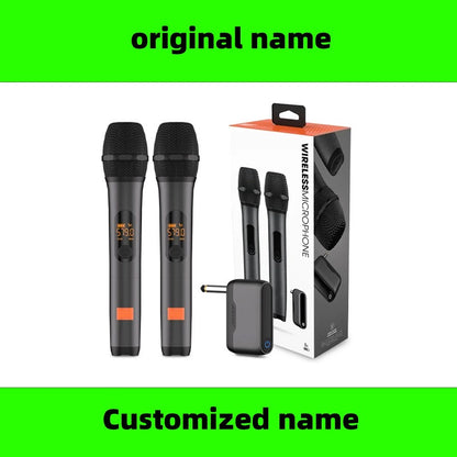 Microfone Sem Fio UHF de 2 Canais Sistema de Karaokê Bateria de Lítio Embutida Microfone Portátil Sem Fio Para Caixa de Som JBL Igreja Festa