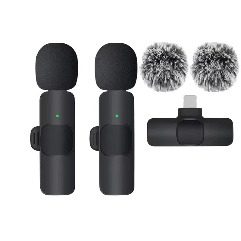 Microfone de Lapela Sem Fio Basix Gravação de Áudio Mini Microfone de Lã Substituível à Prova de Vento para iPhone 16 Gravar Vlog YouTube