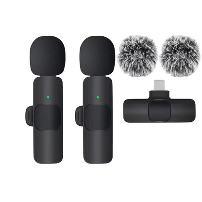 Microfone de Lapela Sem Fio Basix Gravação de Áudio Mini Microfone de Lã Substituível à Prova de Vento para iPhone 16 Gravar Vlog YouTube