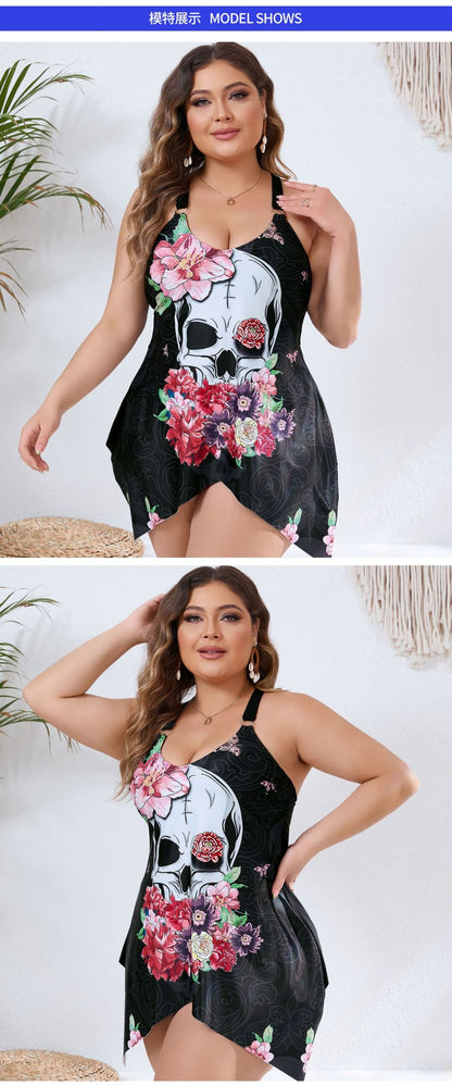 VigoBreviya 2025 Print Strapped 2 Piece Plus Size Tankini Women High Waist Curvy Swimsuit Lady Brazilian Beach Big Bathing Suit