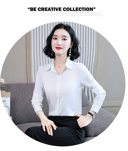 Women Silk Office Shirt 2025 Fashion Long Sleeve Casual Female Tops Elegant Ladies Vintage White Satin Blouses Shirts Oversized