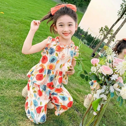 Summer Girl Sets Elementary Clothes Suit Girls Kids 10 Years Old Children's Clothing T-shirt Child Outfit Girls' Outfits 2025