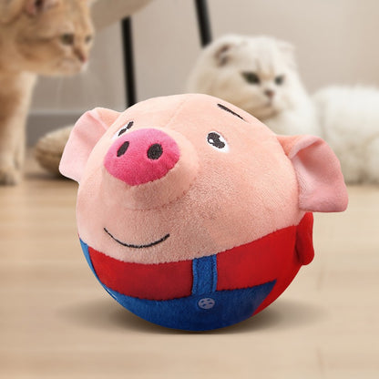 Brinquedo de Pelúcia Interativo Automático com Salto, Resistente à Mordida, com Som, Falante e Autônomo para Cães Pequenos e Médios
