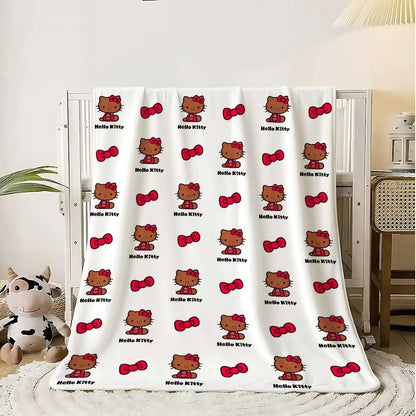 Manta Kawaii Hellos Cat para Joelhos, para Sala de Estar, Decorativa para Cama, Decoração de Quarto, Colcha para Casa, Manta para Sofá, Inverno