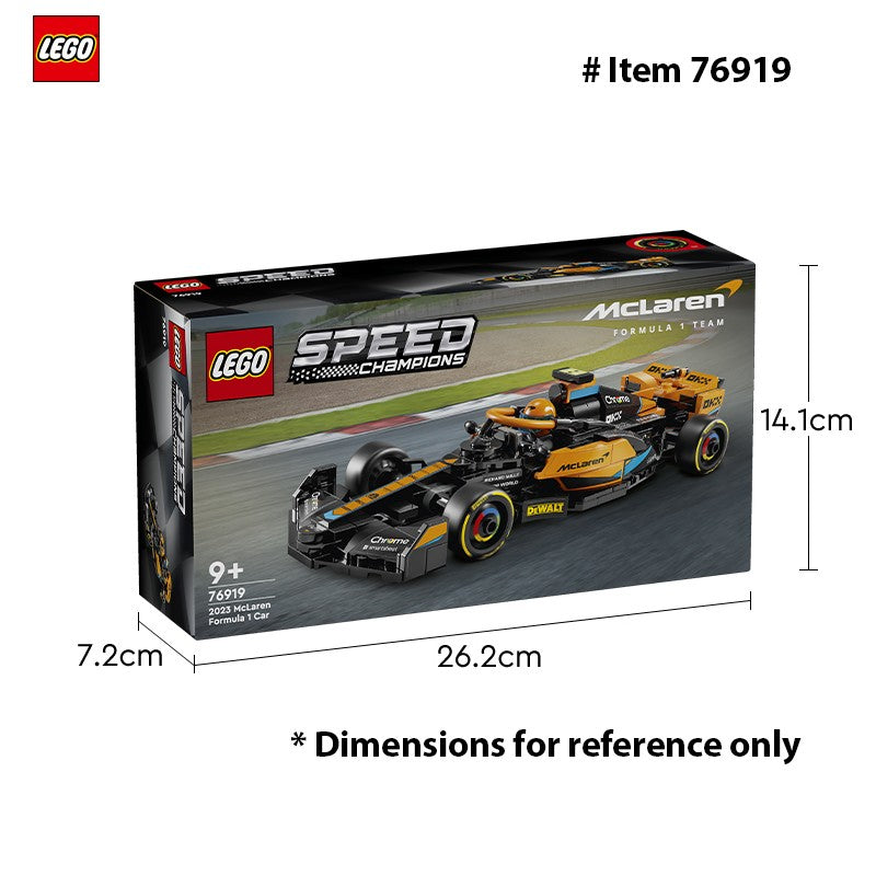 LEGO 76919 Speed Champions 2023 McLaren Carro de Corrida de Fórmula 1 Brinquedo para Brincar e Exibir, Conjunto de Brinquedo Montável McLaren para Crianças
