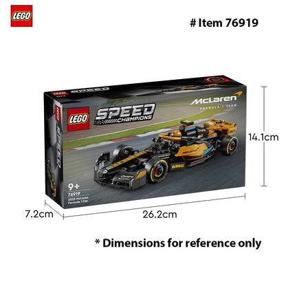 LEGO 76919 Speed Champions 2023 McLaren Carro de Corrida de Fórmula 1 Brinquedo para Brincar e Exibir, Conjunto de Brinquedo Montável McLaren para Crianças