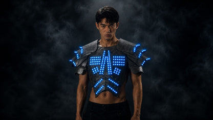 Cyber LED Glow Armor Cape – Illuminated Cosplay & Club Wear