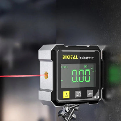 Inclinômetro a Laser Doméstico de Dupla Face, Nível Angular Multifuncional de Quatro Lados com Absorção Magnética, Ferramentas Pequenas para Medição de Inclinação