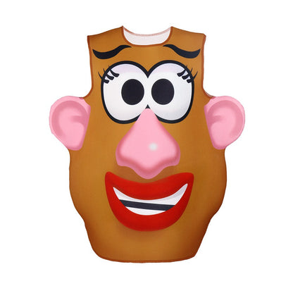 Funny Potato Head Costume Mr. and Mrs. Potato Head Matching Outfit Halloween Cosplay Tunic Couple Carnival Party Disguise Wear
