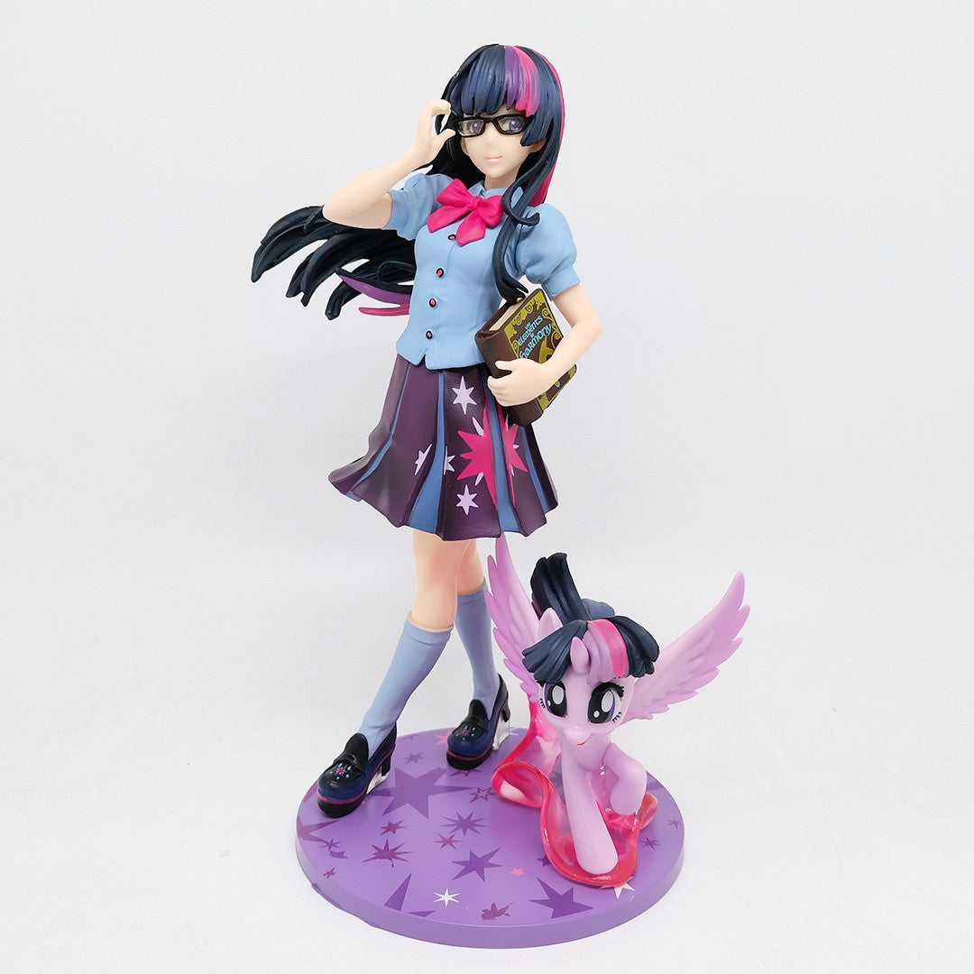 My little Pony Bishoujo Rarity Sunset Shimmer Applejack Twilight Sparkle Pinkie Pie Anime PVC Action Figure Toy Collection Doll