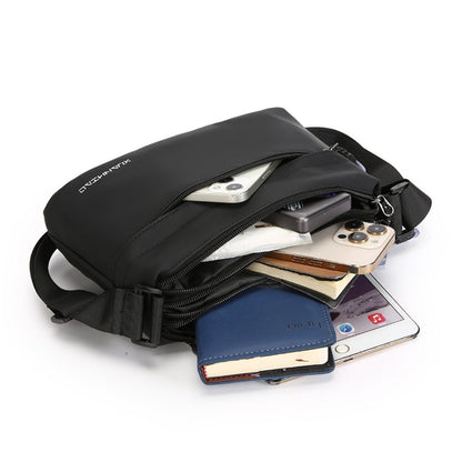 Oxford Crossbody Bag for Men Women Large Capacity Shoulder Messenger Bag Solid Color Waterproof Soft Fabric