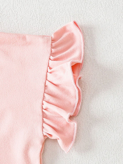 Clothes Set for 0-3Years Baby Girl Cute Cartoon Pattern Bow Short Sleeve Top + Denim Shorts Summer Costume for Toddler Girl