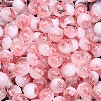 100pcs 8mm Christmas Crystal Glass Crack Beads Red and Green Gradient Spacer Beads for DIY Bracelet Necklace Jewelry Making