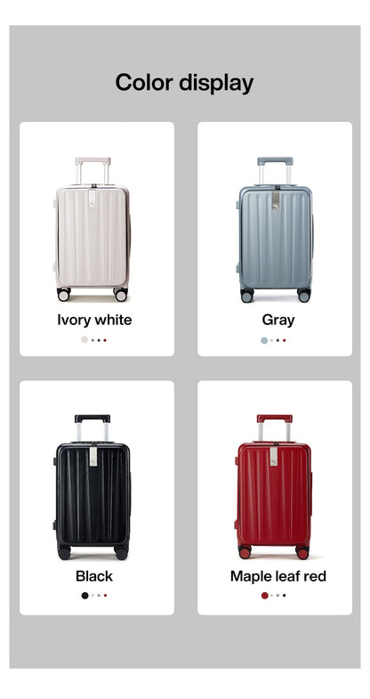 Hanke Carry On Suitcase Aesthetic Design 7mm Aluminum Frame Rolling Luggage Boarding Cabin PC Spinner Wheel TSA Lock 18" 20";;VERDADEIRO;;"Ivory White,20Inches 500mm