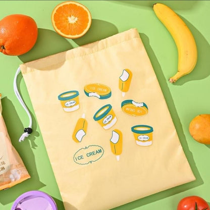 1/3PCS Fruit Vegetable Freshkeeping Bag Banana Storage Bag Vegetable Preservation Anti Ripening Insulated Drawstring Reusable