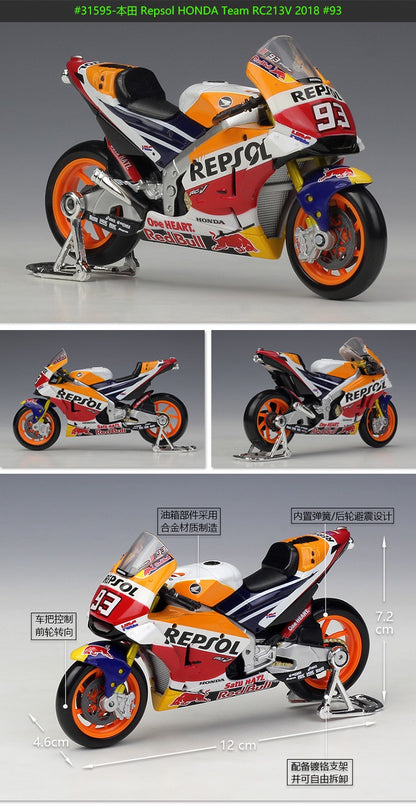 Maisto 1:18 Honda Rc213v Carro de Corrida 2021 moto Gp #44 #93 Imitação de Corrida Liga Modelo de Motocicleta Brinquedo Acabado Coleção de Presentes