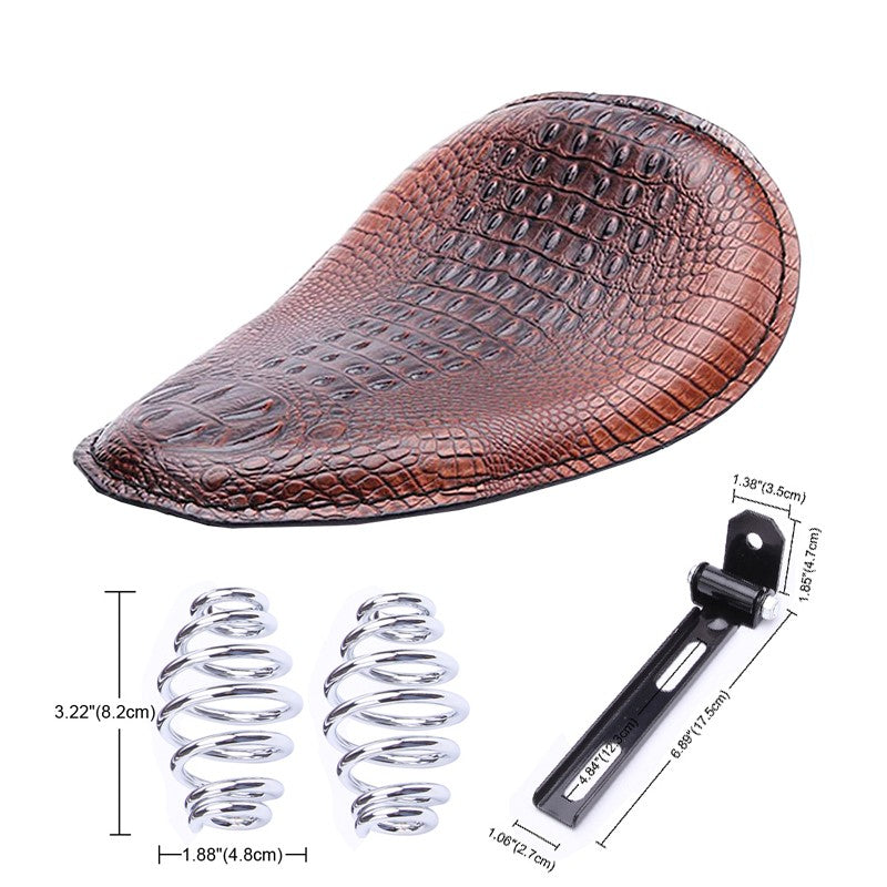 Assento de Couro para Motocicleta Retro Couro Preto Banco Solo para Harley Custom Chopper Bobber Honda Yamaha Kawasaki Suzuki