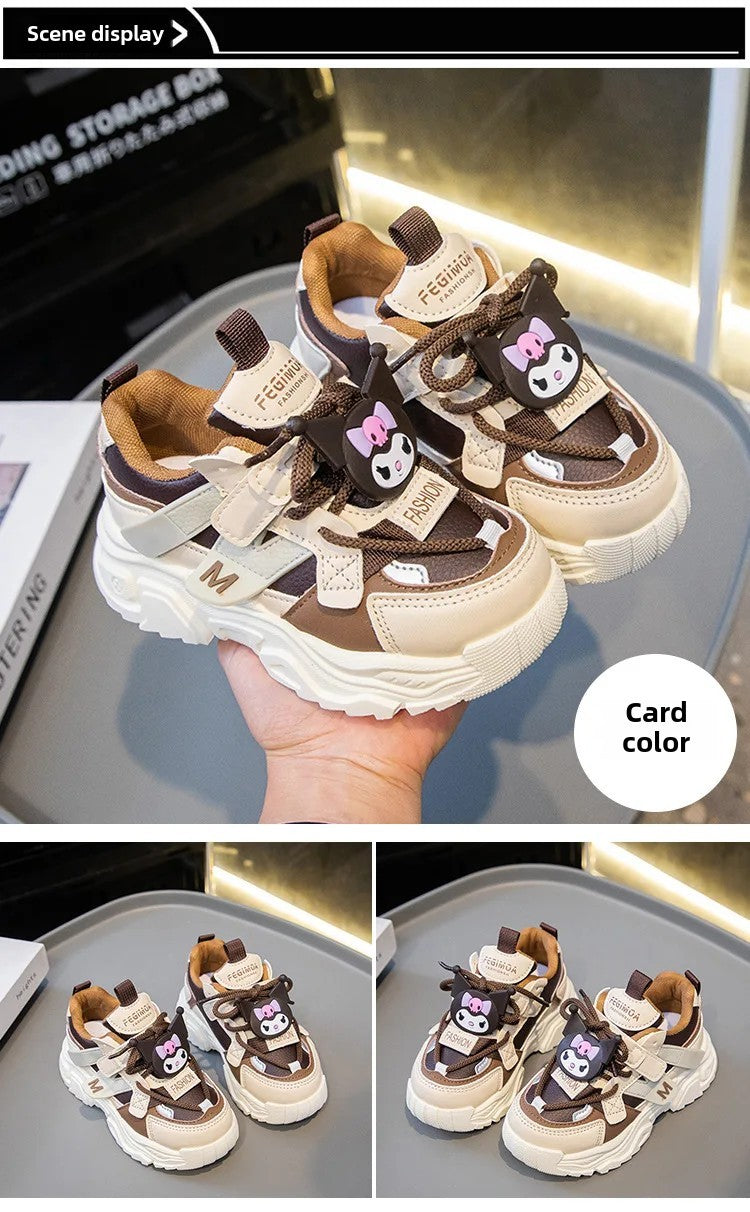 Girl Kuromi Sports Shoes Breathable Running Shoes Tennis Shoes New Sanrio Hello Kitty Kawaii Child Cartoon Casual Shoes Cute