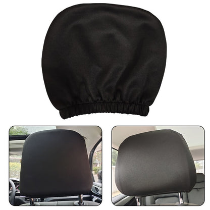 1Pcs Black Premium Cloth Headrest Cover For Car, Truck, SUV, Auto Universal Fit Interior Decorative Parts
