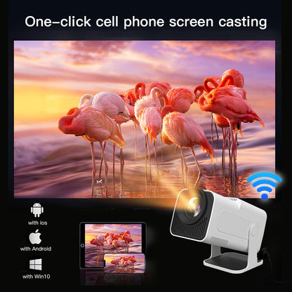 Projetor inteligente HY320 LYNCAST WiFi duplo 6 400 ANSI BT5.0 correção automática 1920 1080P Full HD 4K vídeo doméstico ao ar livre mini projetor