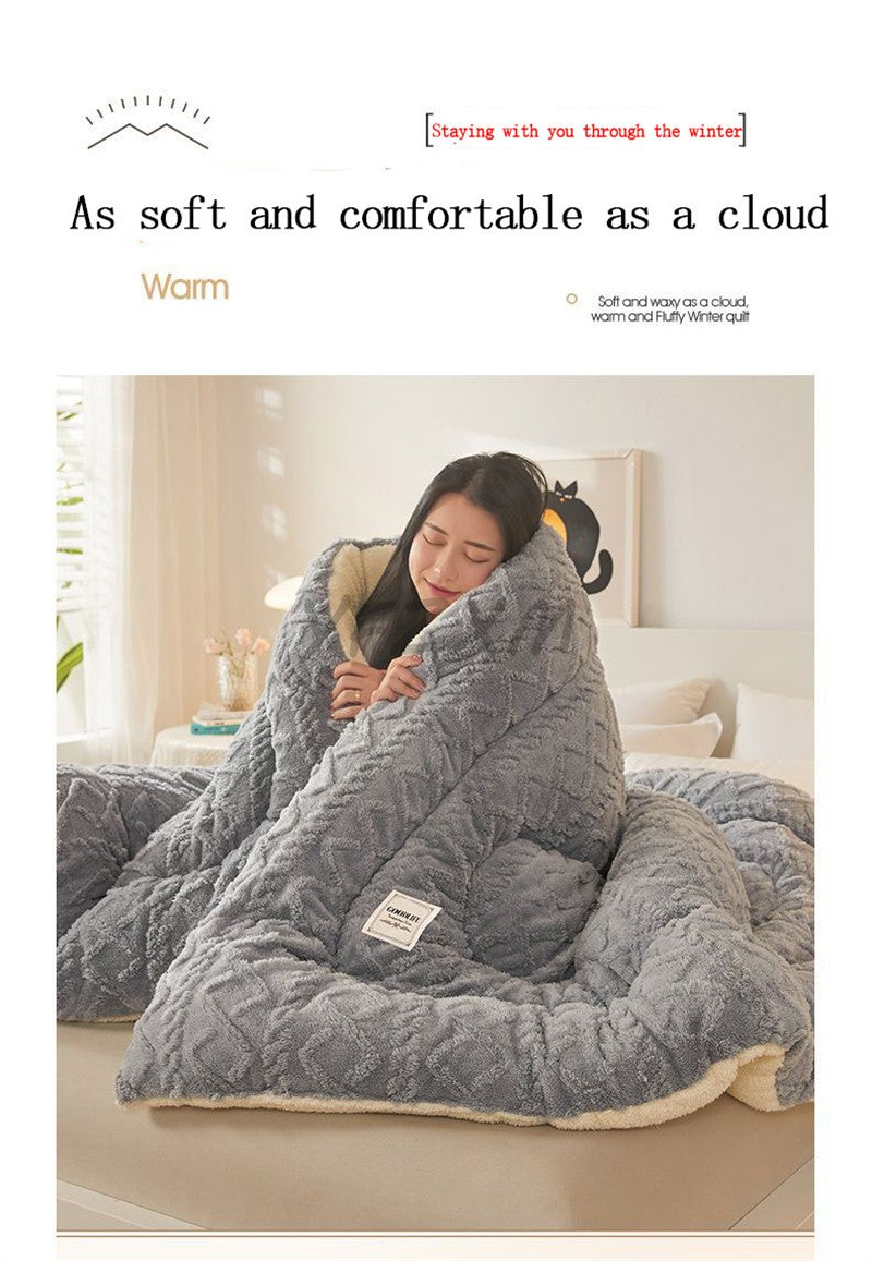 Manta de Cama Grossa de Inverno Quente de Alta Qualidade Cordeiro Artificial Caxemira Cobertores Pesados Edredom de Inverno Mais Grosso e Quente