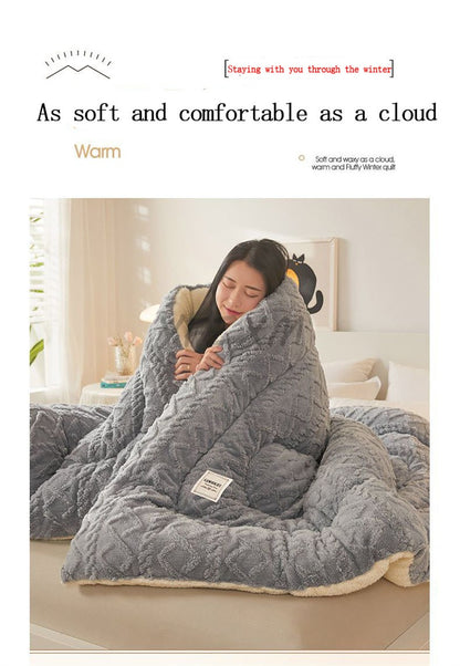 Manta de Cama Grossa de Inverno Quente de Alta Qualidade Cordeiro Artificial Caxemira Cobertores Pesados Edredom de Inverno Mais Grosso e Quente