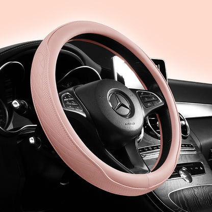 Motocovers Car  Anti-Slip Leather Steering wheel Cover Universal car Steering Wheel Protective Cover Fashion Style 38cm Type O D