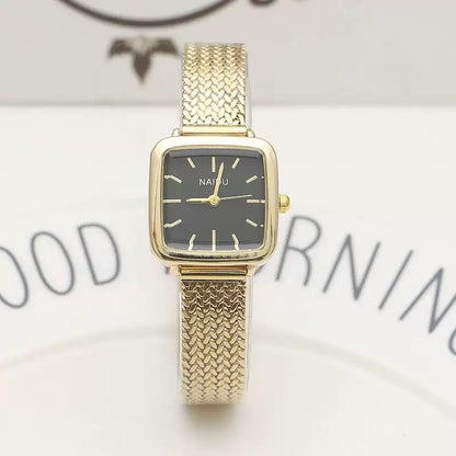 Ladies Small Square Watch Stainless Steel Strap Literary Fashion Retro Quartz Watch