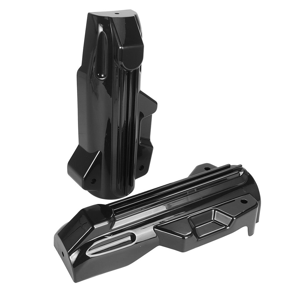 Capas Protetoras de Bengala Dianteira Inferior de Motocicleta Pretas em Plástico ABS para Harley Touring Electra Street Road Glide King FLHR FLTRX FLHX 2014-2022