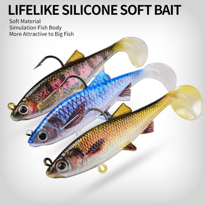 New PVC T-Tail Jig Soft Bait 9.5-28g Shad Swimbait Artificial Lure for Zander Pique Low Fishing