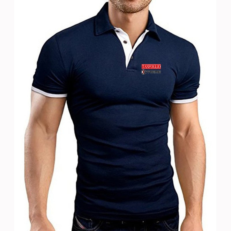 2024 Summer Men's Tanfoglio Logo Print High Quality Cotton Short Sleeve Solid Color Casual Lapel Collar Quick Drying Polo Shirts