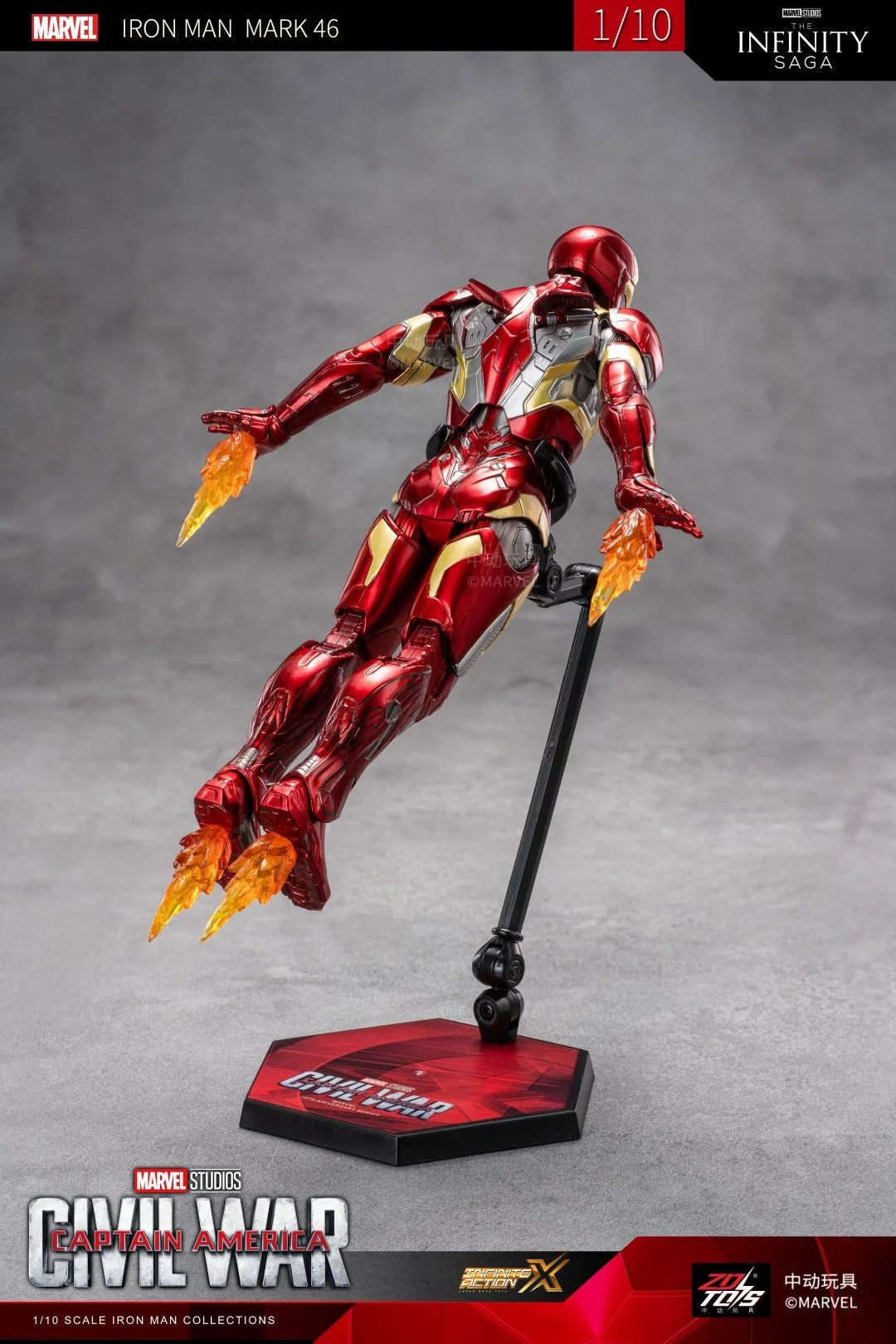 ZD Original Iron Man MK30 Blue Steel 1/10 Iron Patriot MK3 Marvel legends War Machine 10th Anniversary Action Figure Model Gift