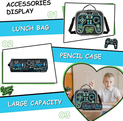 Meetbelify Mochila para Meninos Mochilas para Alunos do Ensino Fundamental Pré-Escolar Infantil Mochila Escolar Fofa com Lancheira e Estojo