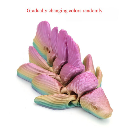 3D Printed Goldfish with Figures Multi-joint Movable Simulation Fish for Home Accessories Kids Gift Living Room Decoration& Gift