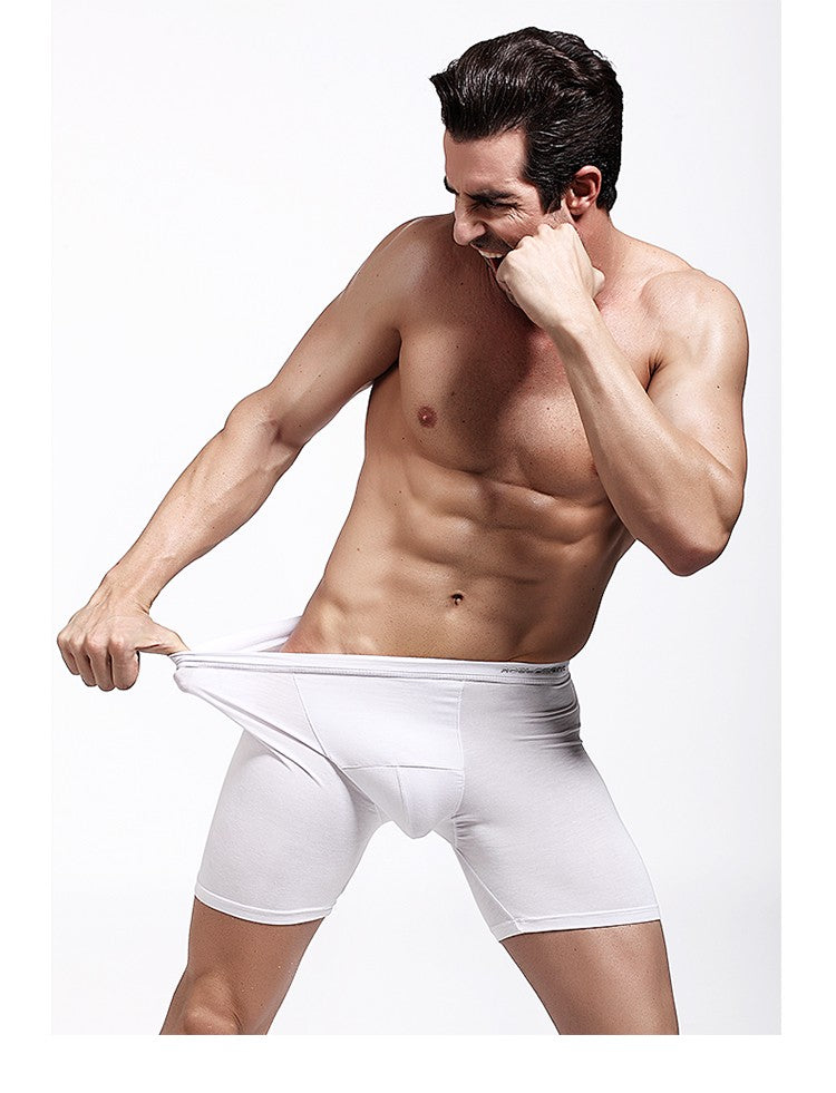 Men's Long Leg Boxer Briefs - Anti-Chafing, Breathable Modal Underwear, Quick-Dry Sports Compression Shorts for Running & Workou