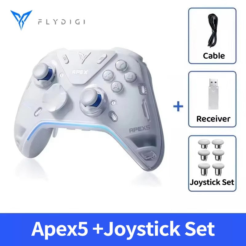 Flydigi Apex 5 Controller Gamepad Wireless Gamepad for PC /Switch/Phone/TV/Tablet Computer, Charging Dock with Cool RGB Screen