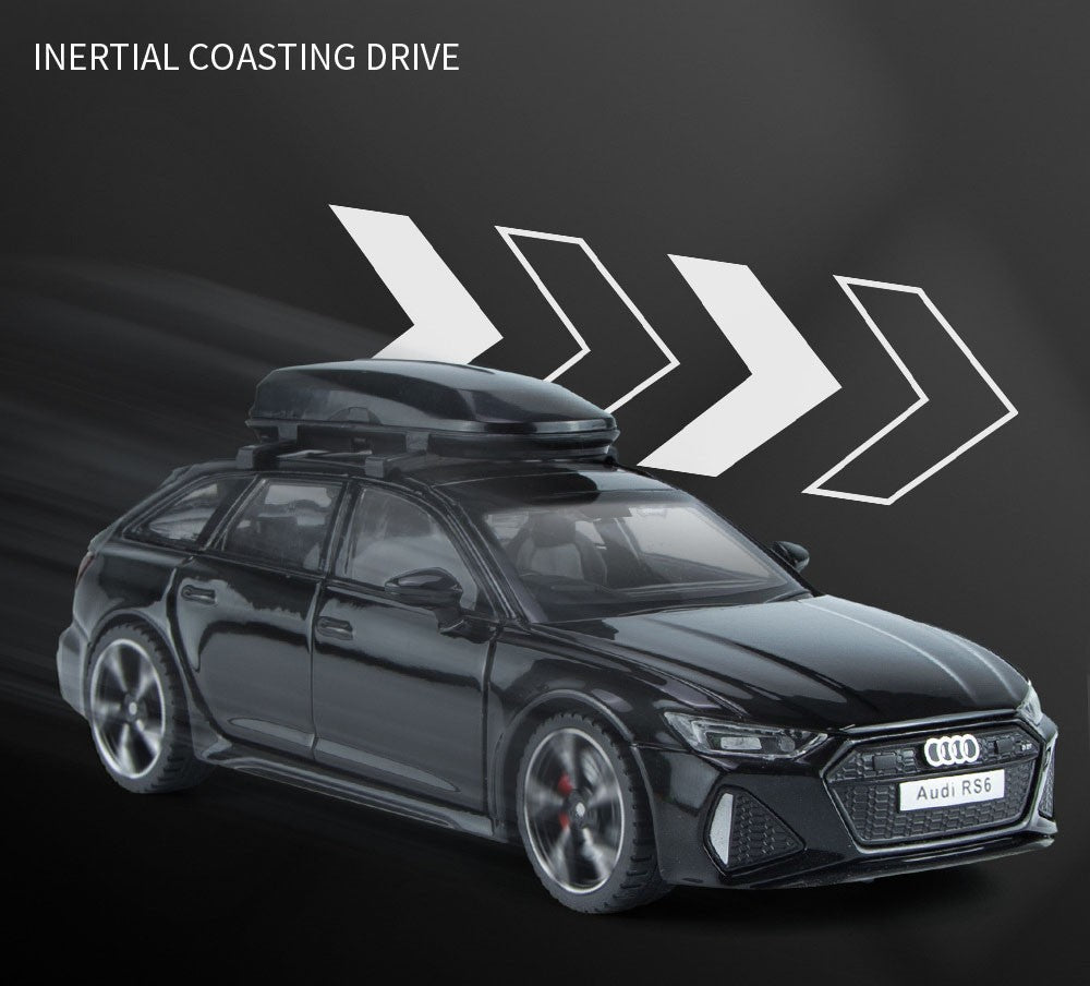 1/32 Audi RS6 Modelo de Carro de Brinquedo com Luz Sonora Portas que Abrem Liga Diecast Modelo de Veículo de Coleção Brinquedo para Menino Adulto Presente de Festival